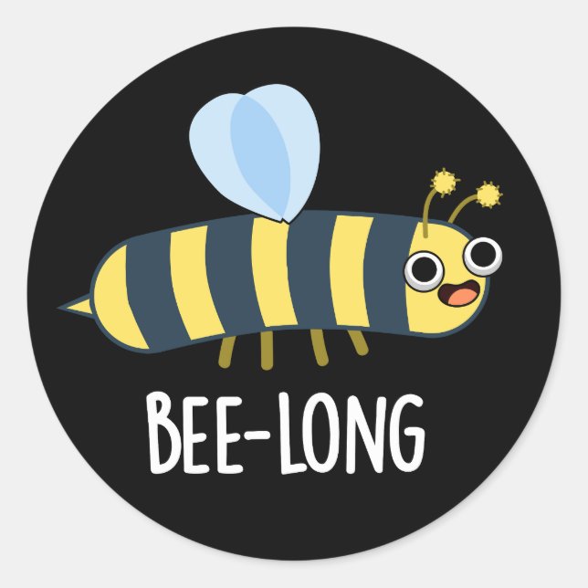 Sticker Rond Haricot long d'abeilles Funny Long Insect Bee Pun  (Devant)