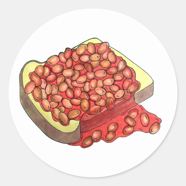 Sticker Rond Haricots au four Royaume-Uni Cuisine britannique (Devant)