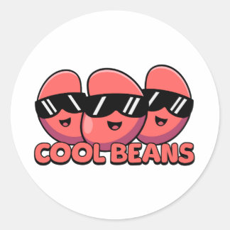 Sticker Rond Haricots cool ! Cute Kidney Bean Pun