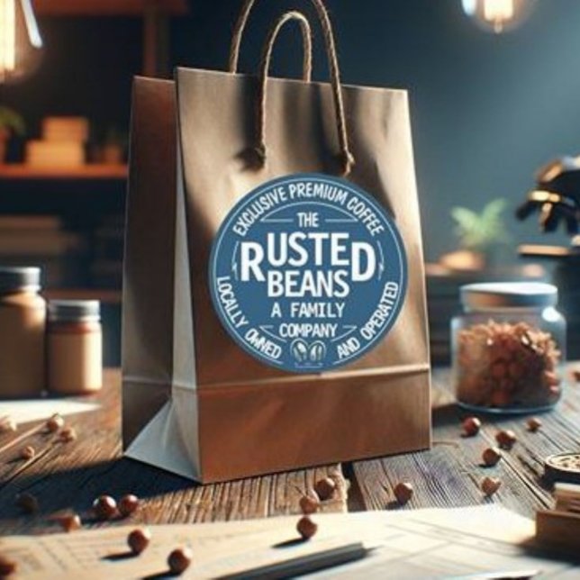 Sticker Rond Haricots rôtis - Café (Créateur téléchargé)