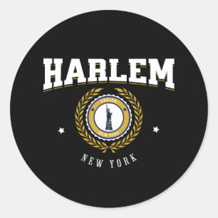 Sticker Rond Harlem New York White