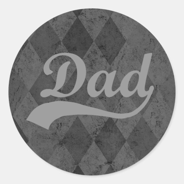 Sticker Rond Harlequin gris Shades Papa (Devant)