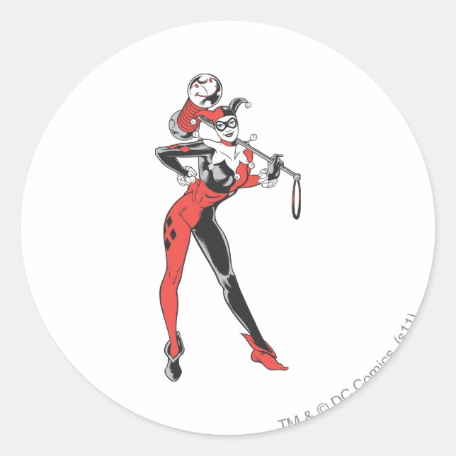 Sticker Rond Harley Quinn 4 (Devant)