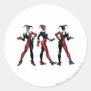 Sticker Rond Harley Quinn - Tous les côtés