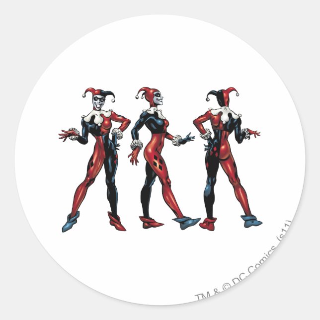 Sticker Rond Harley Quinn - Tous les côtés (Devant)