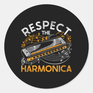 Sticker Rond Harmoniciste Respecter L'Harmonica