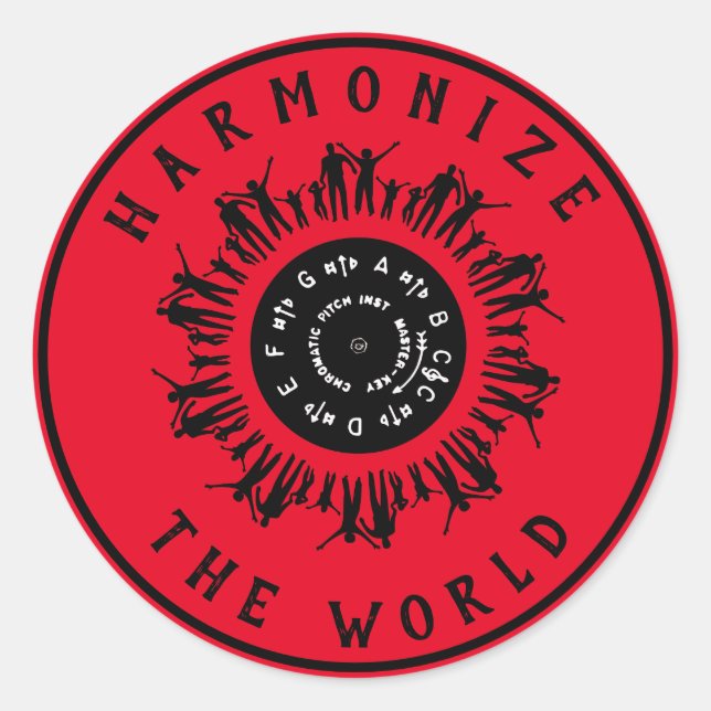 Sticker Rond Harmoniser le logo mondial (Devant)