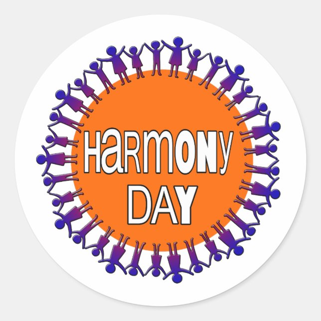 Sticker Rond Harmony day, Australie (Devant)