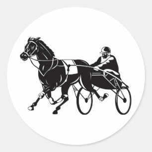 Sticker Rond harnais cart cheval course sulkies