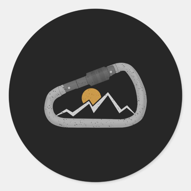 Sticker Rond Harnais Mousqueton Grimpe Montagne Rocheuse  (Devant)