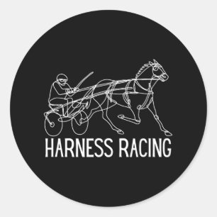 Sticker Rond Harnais Racing Cheval standard Sulky Horse