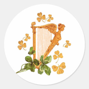 STICKER ROND HARP IRISH D'OR