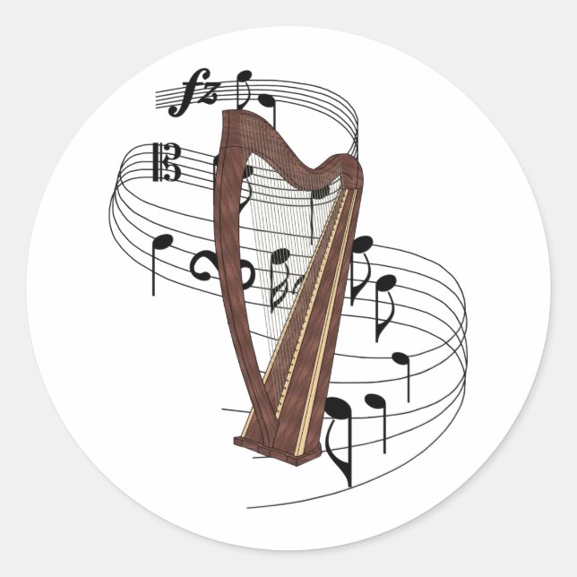 Sticker Rond Harpe (Devant)