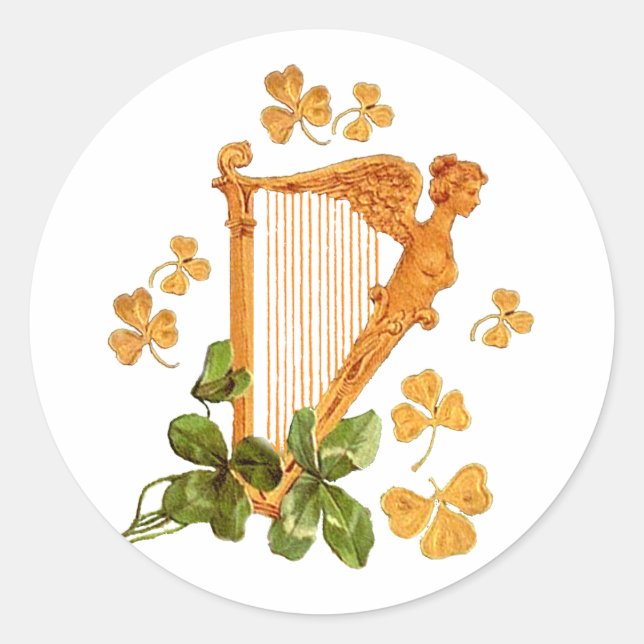 Sticker Rond Harpe d'Irlande (Devant)