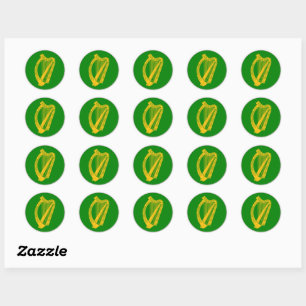 Sticker Rond Harpe Irlandaise