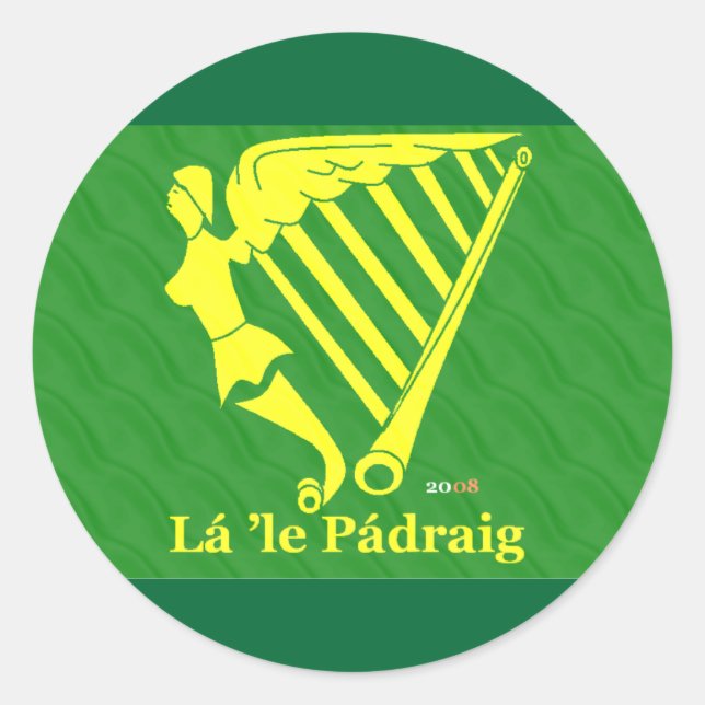 Sticker Rond Harpe irlandaise (Devant)
