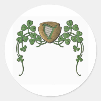 Sticker Rond Harpe irlandaise
