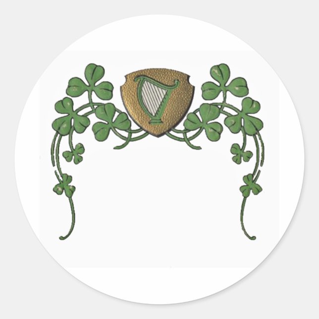 Sticker Rond Harpe irlandaise (Devant)
