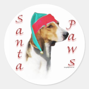 Sticker Rond Harrier Père Noël Paws