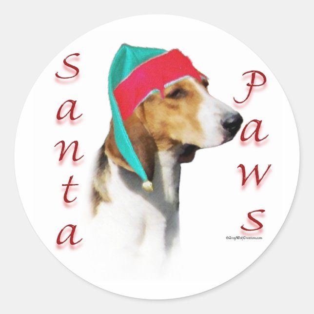 Sticker Rond Harrier Père Noël Paws (Devant)