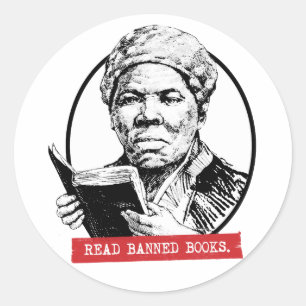 Sticker Rond Harriet Tubman Lit Des Livres Interdits