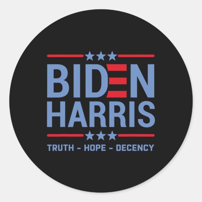 Sticker Rond Harris 2020 Vérité Espérance décence (Devant)