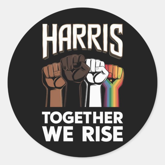Sticker Rond Harris 2024 Election LGBT Kamala Harris 2024 (Devant)