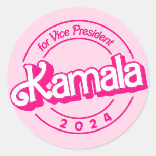 Sticker Rond Harris 2024 rose