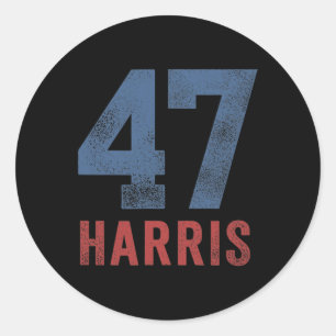 Sticker Rond Harris 47 Première Femme Présidente Pour Filles Et
