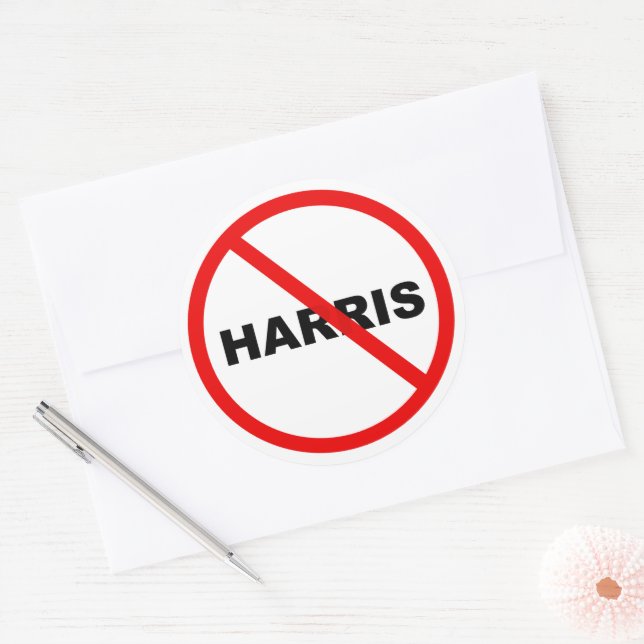 Sticker Rond Harris Attention Ne Allez Pas Là ! (Enveloppe)