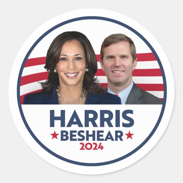 STICKER ROND HARRIS BESHEAR 2024 (Devant)