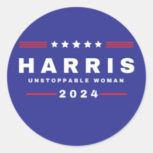 Sticker Rond Harris Femmes imparables   Élection 2024