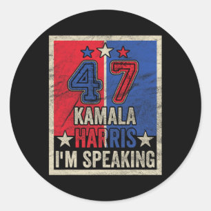 Sticker Rond Harris I'm Speaking Citation de la campagne présid