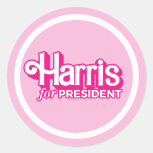 Sticker Rond Harris pour le président Pink Style
