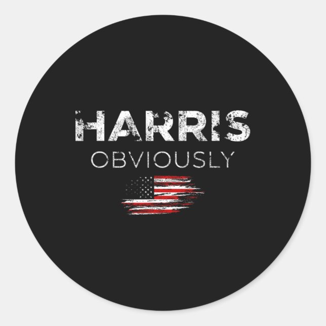 Sticker Rond Harris Pour Président 2024 Évidemment (Devant)