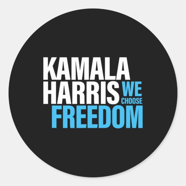 Sticker Rond Harris Pour Président Campagne Électorale 2024 Lib (Devant)