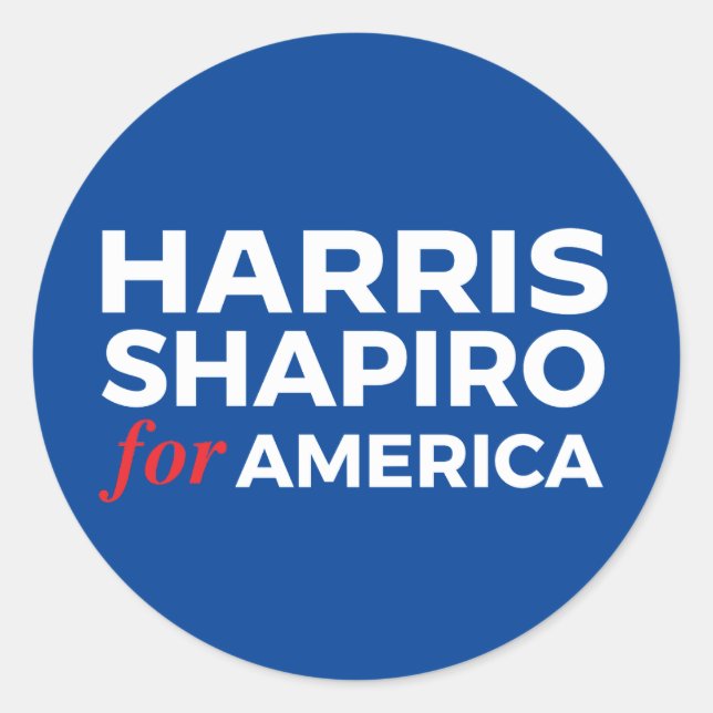 STICKER ROND HARRIS SHAPIRO POUR L'AMÉRIQUE (Devant)