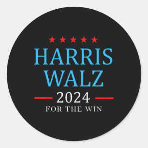 Sticker Rond Harris W 2024 Pour La Campagne Win Kamala