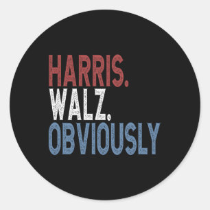 Sticker Rond Harris Waltz 2024 Election Kamala Harris Tim Waltz