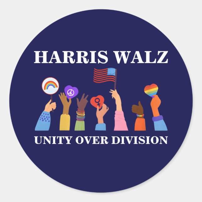 Sticker Rond Harris Waltz 2024 Unité sur division (Devant)