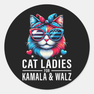 Sticker Rond Harris Waltz Chat Lady Harris Waltz 2024 Kamala Ha
