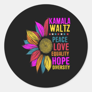 Sticker Rond Harris Waltz Peace Love Equality Hope Diversity