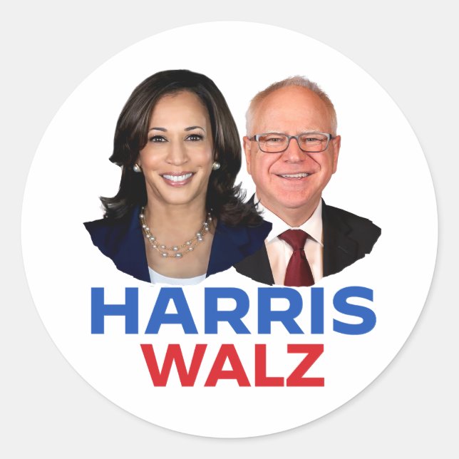 Sticker Rond Harris Walz 2024 (Devant)