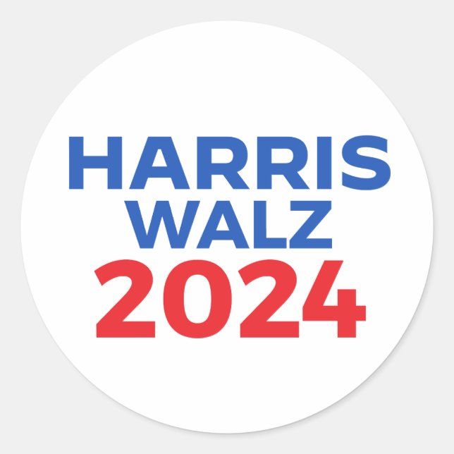 Sticker Rond Harris Walz 2024 (Devant)