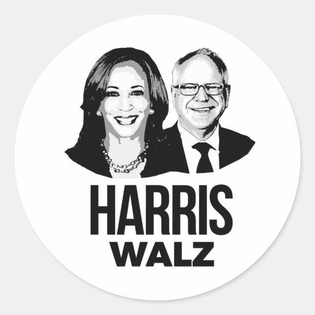 Sticker Rond Harris Walz 2024 (Devant)
