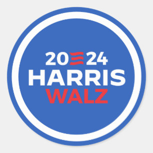 Sticker Rond Harris Walz 2024
