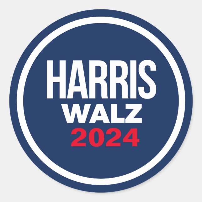 Sticker Rond Harris Walz 2024 (Devant)