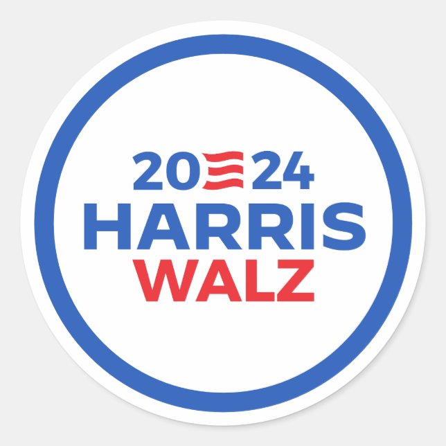 Sticker Rond Harris Walz 2024 (Devant)