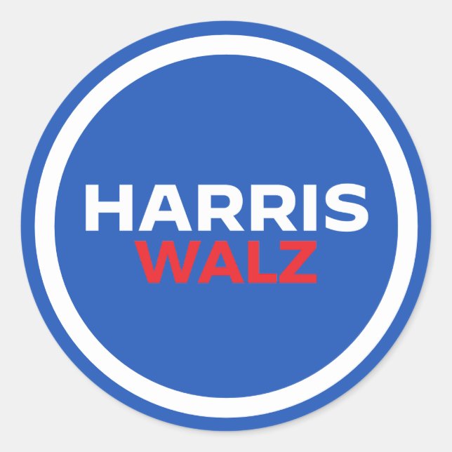 Sticker Rond Harris Walz 2024 (Devant)