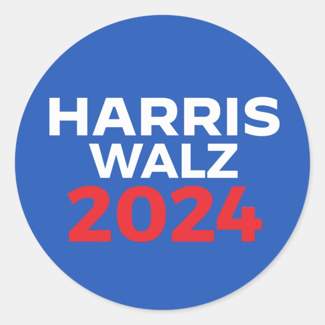 Sticker Rond Harris Walz 2024 (Devant)